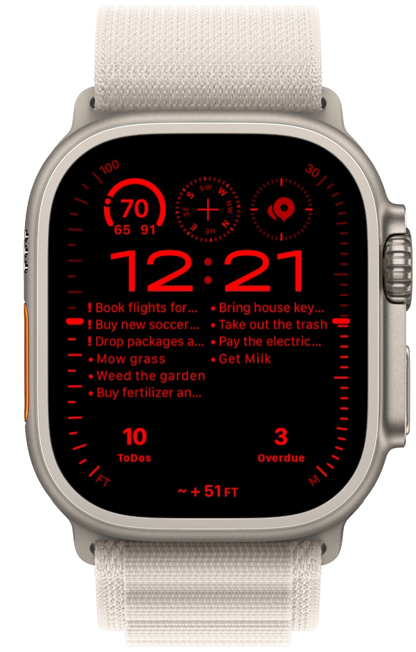 Apple Watch showing Widgetminder — Overdue at a glance